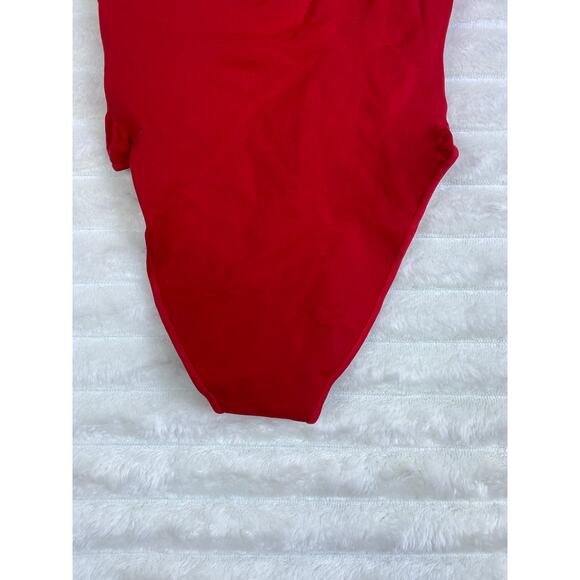 SKIMS Stretch Lace Teddy Bodysuit Lingerie Red Size M - Picture 4 of 7